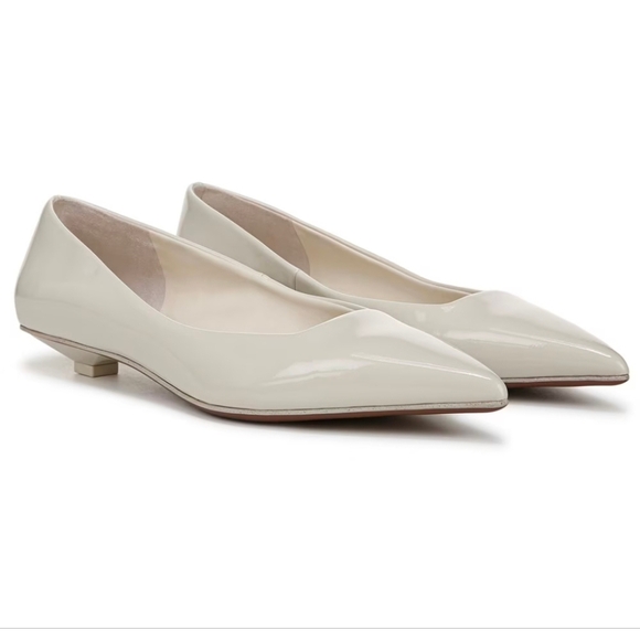 🤍🔹️Franco Sarto 🔹️Women's PrellaWhite Patent Faux Leather Low Heel Pump